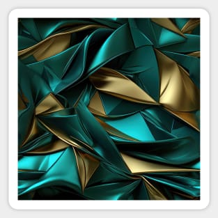 Funky Facade: Trompe-l’oeil Green Turquoise and Gold Sticker